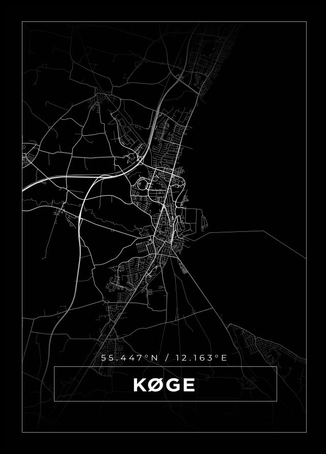 Map - Køge - Black
