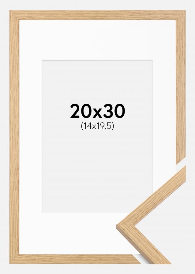 Cadre Galant Chêne 20x30 cm - Passe-partout Blanc 15x21 cm (A5)