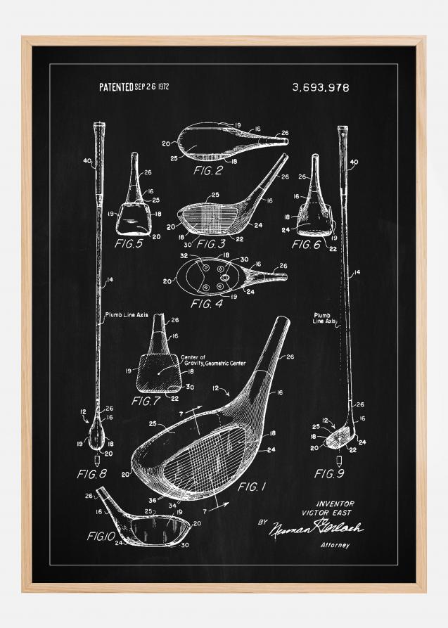 Patent Print - Golf Club - Black Poster