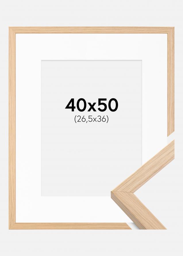 Cadre Grimsåker Chêne 40x50 cm - Passe-partout Blanc 27,5x37 cm