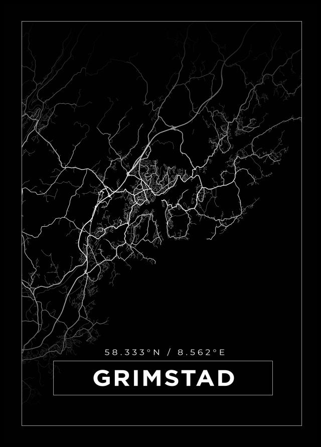 Map - Grimstad - Black