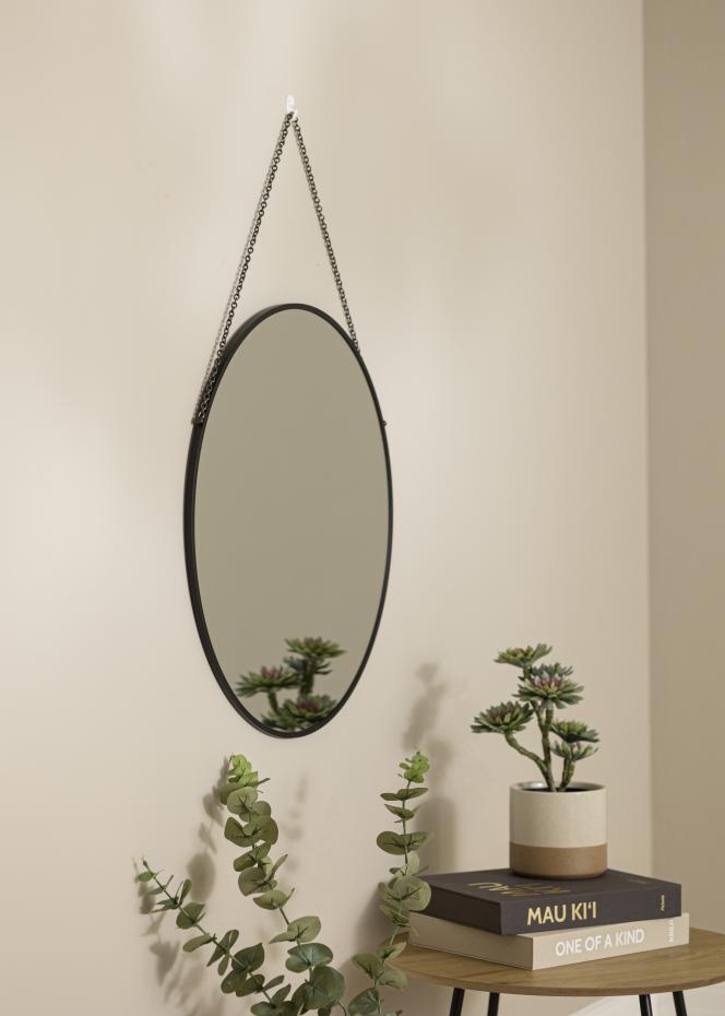 Miroir rond Modern Noir 61 cm 