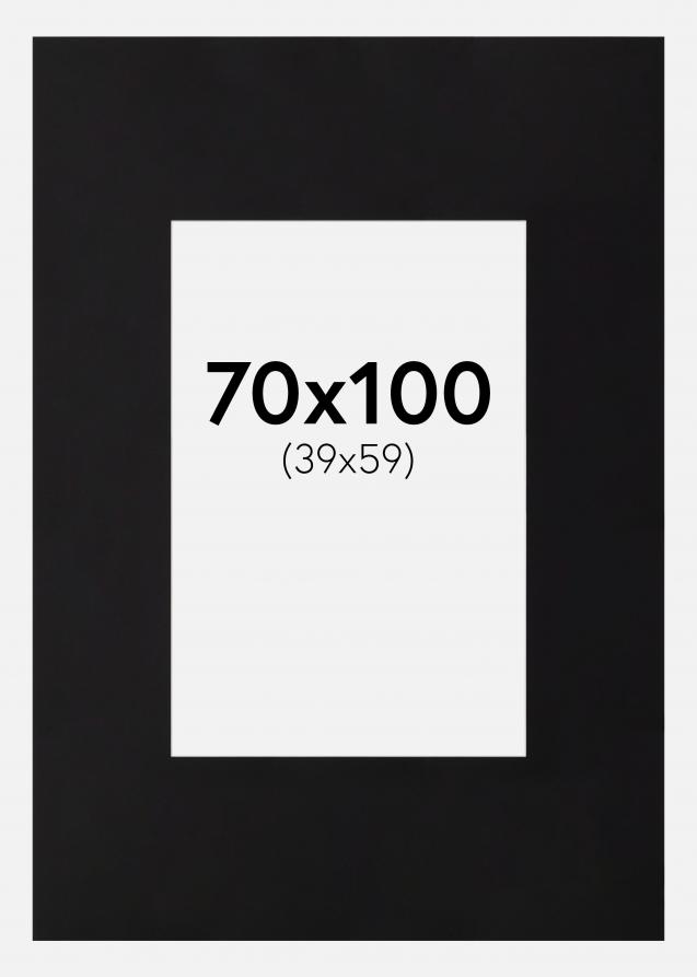 Passe-partout XXL Noir (noyau blanc) 70x100 cm (39x59)
