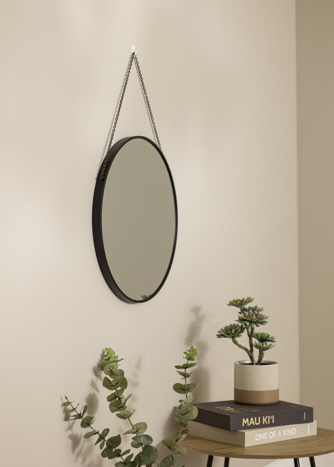 Miroir rond Modern Deep Noir 51 cm 