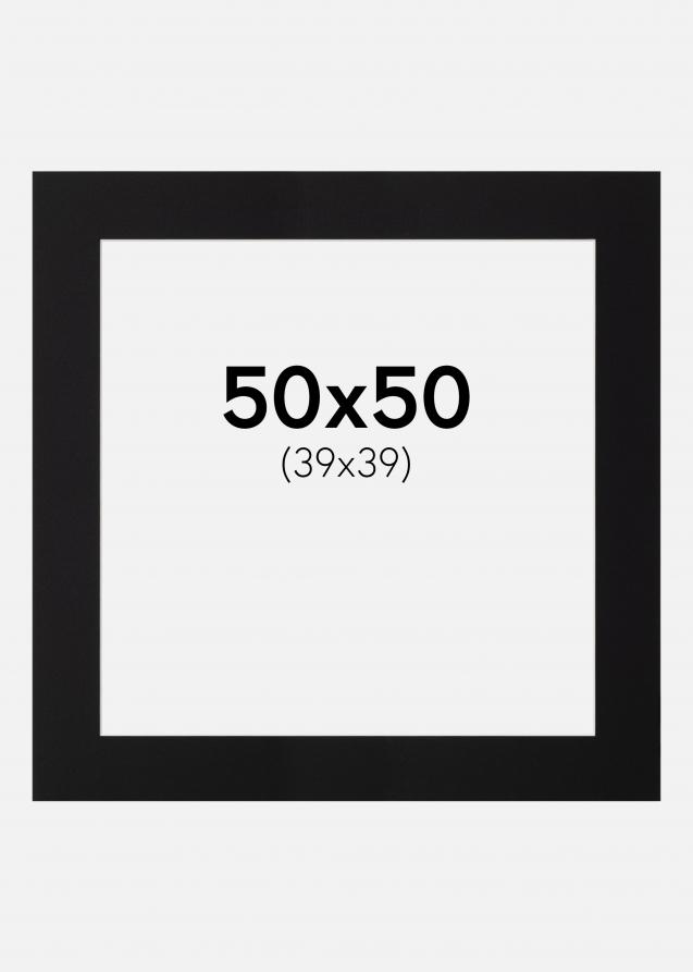Passe-partout Noir Standard (noyau blanc) 50x50 cm (39x39)