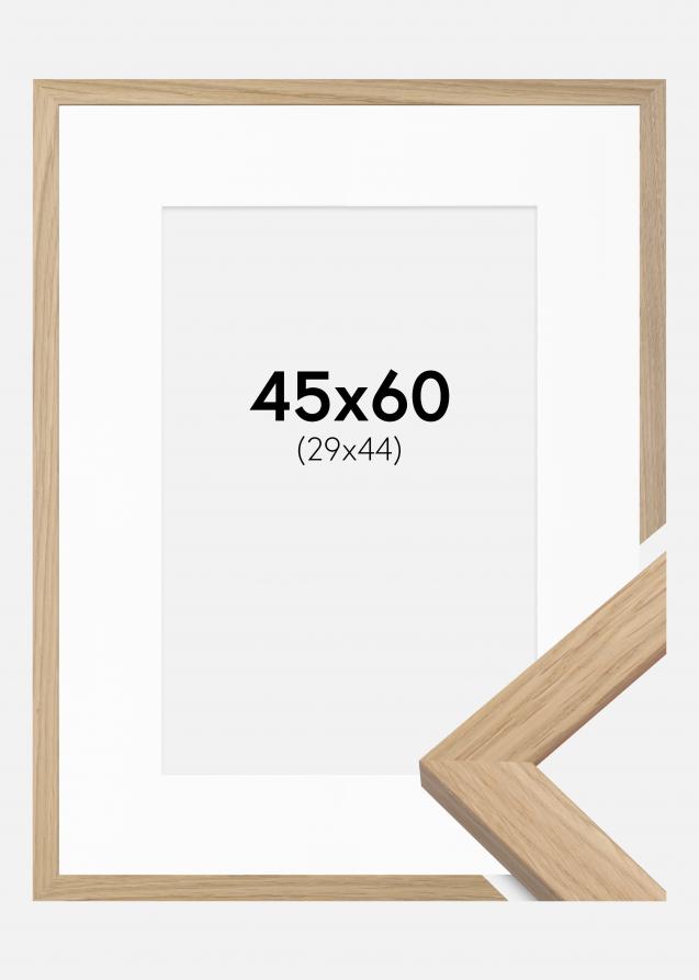 Cadre Oak Wood 45x60 cm - Passe-partout Blanc 30x45 cm