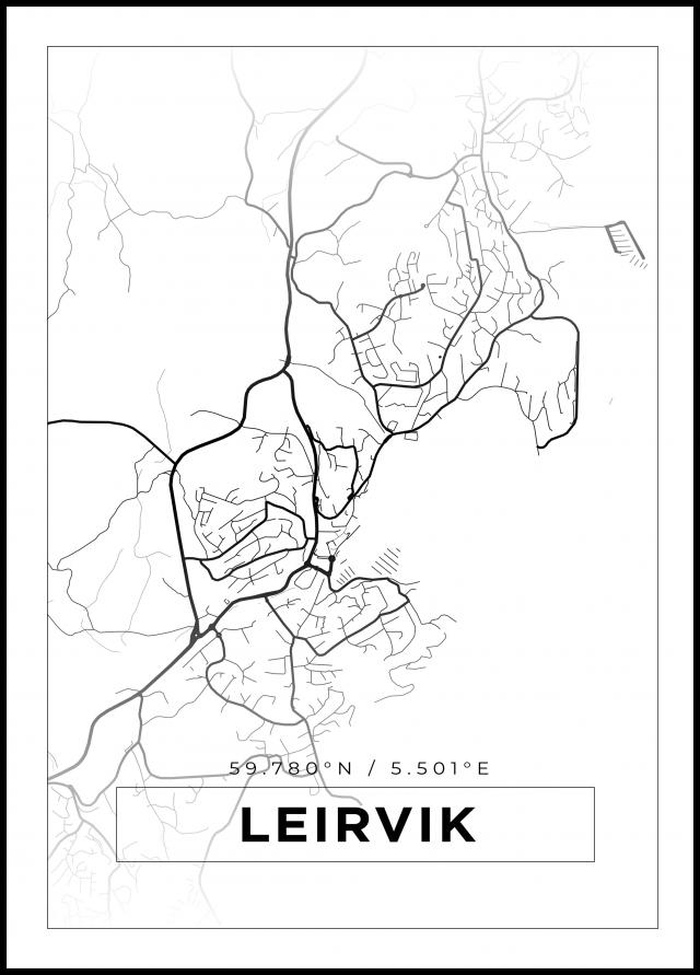 Map - Leirvik - White