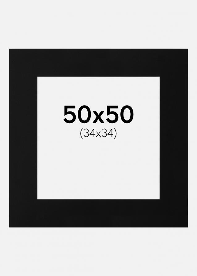 Passe-partout Canson Noir (noyau blanc) 50x50 cm (34x34)