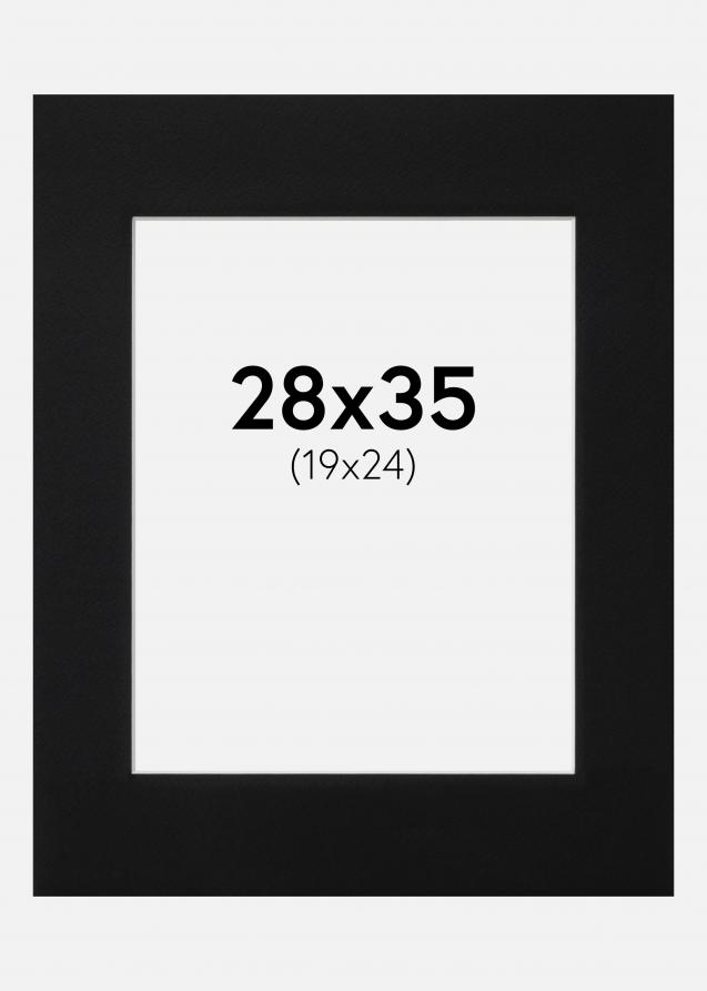 Passe-partout Noir Standard (noyau blanc) 28x35 cm (19x24)