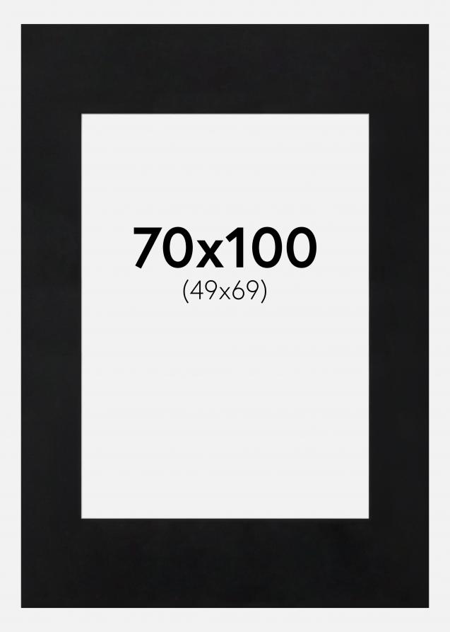 Passe-partout Noir Standard (noyau blanc) 70x100 cm (49x69)