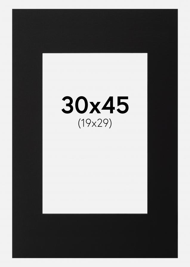 Passe-partout Noir (noyau noir) 30x45 cm (19x29)