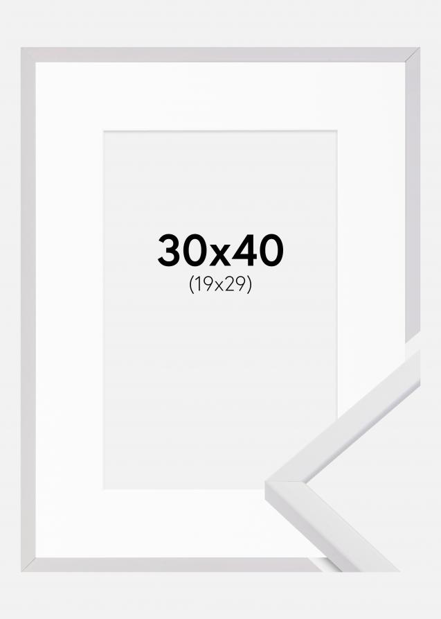 Cadre E-Line Blanc 30x40 cm - Passe-partout Blanc 20x30 cm