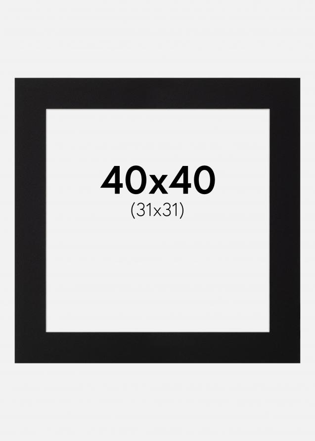 Passe-partout Noir Standard (noyau blanc) 40x40 cm (31x31)