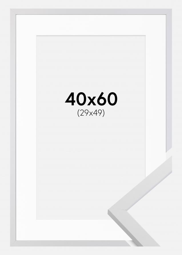 Cadre Trendy Blanc 40x60 cm - Passe-partout Blanc 30x50 cm