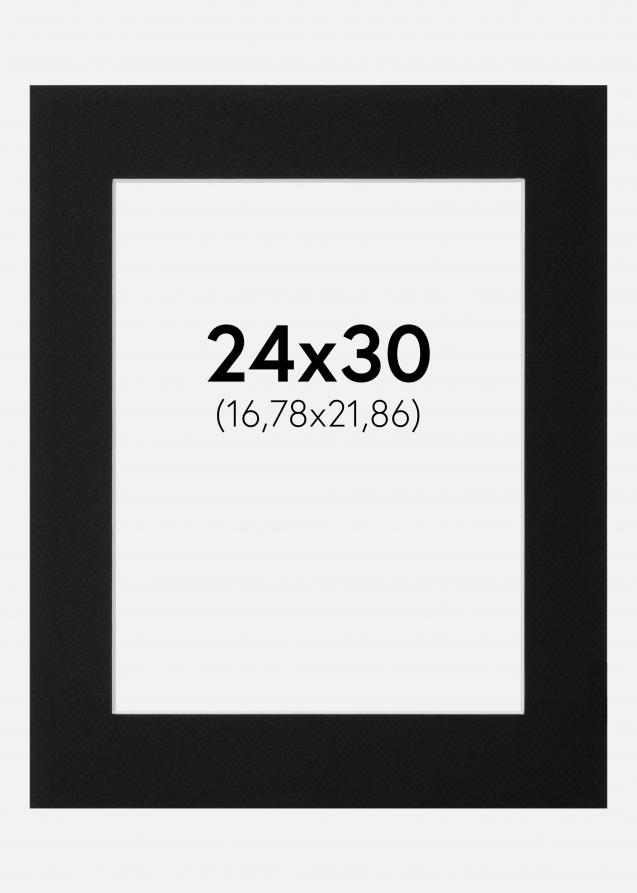Passe-partout Noir Standard (noyau blanc) 24x30 cm (16,78x21,86)