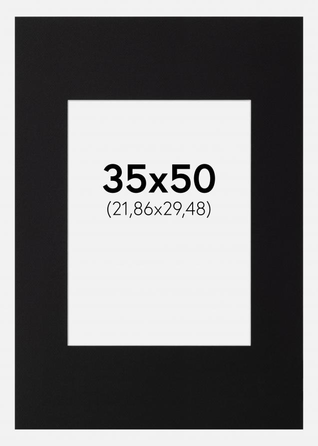 Passe-partout Noir Standard (noyau blanc) 35x50 cm (21,86x29,48)