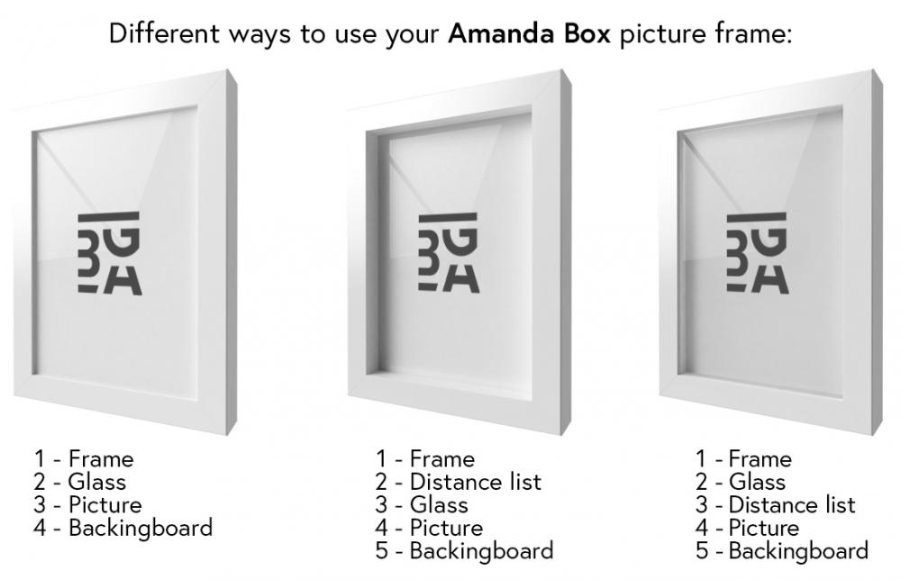 Cadre Amanda Box Verre Acrylique Blanc 100x150 cm