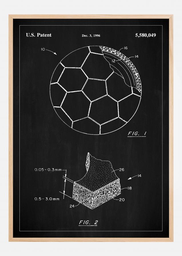 Patent Print - Football - Black Poster