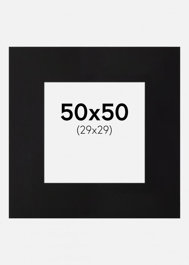 Passe-partout XL Noir (noyau blanc) 50x50 cm (29x29)