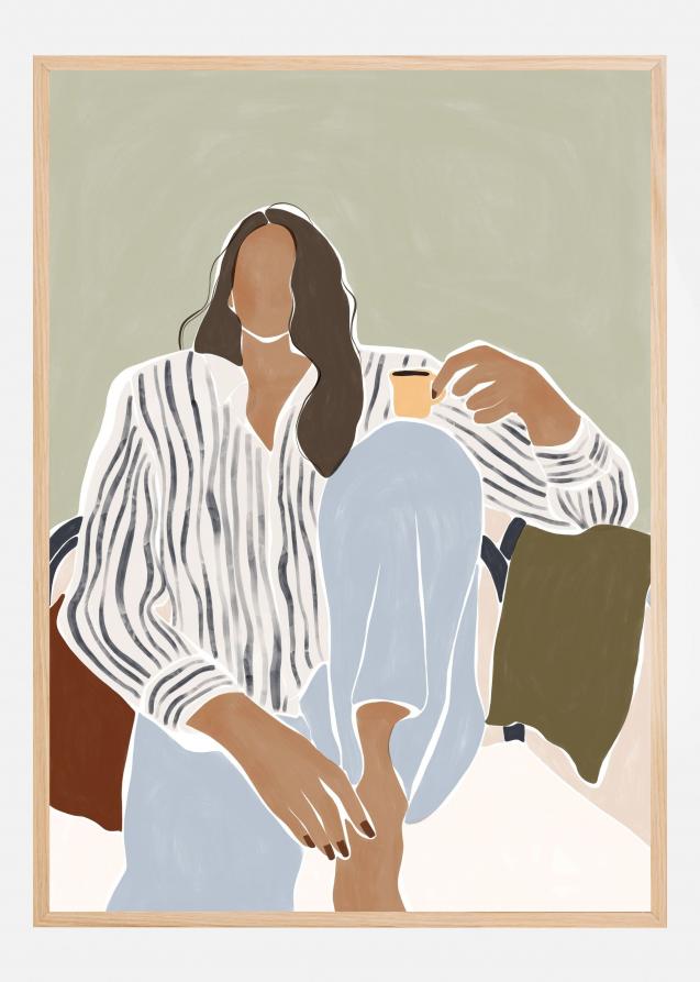 Woman Enjoying a Cup of Espresso Poster