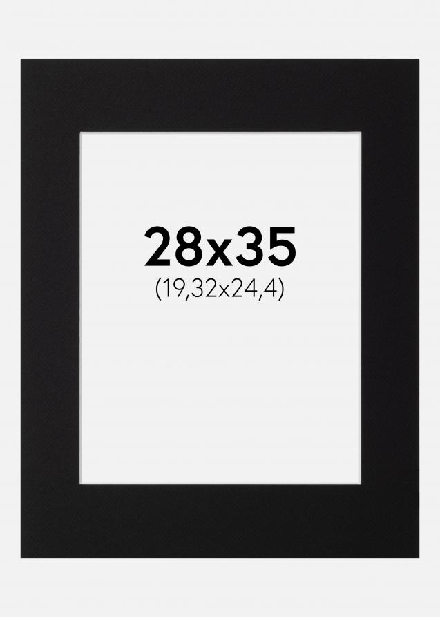 Passe-partout Noir Standard (noyau blanc) 28x35 cm (19,32x24,4)
