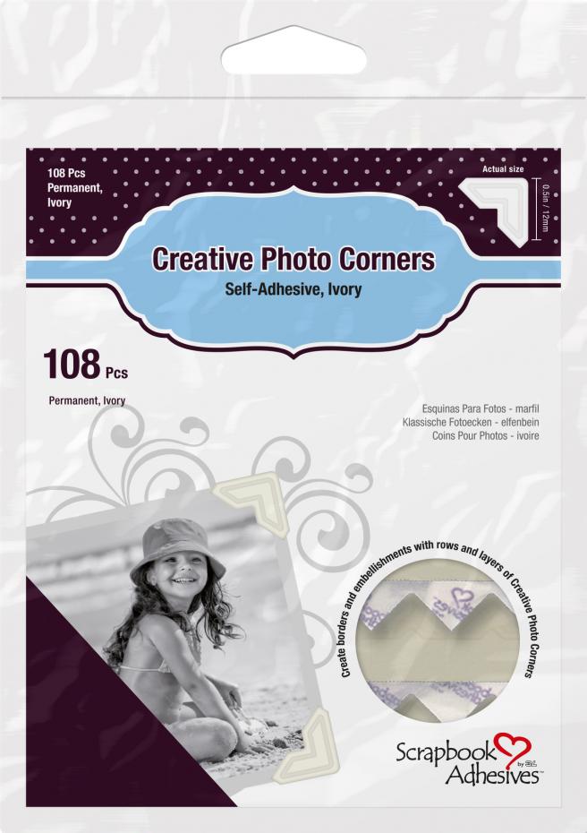 3L Creative Photo Corners Blanc - 108 units