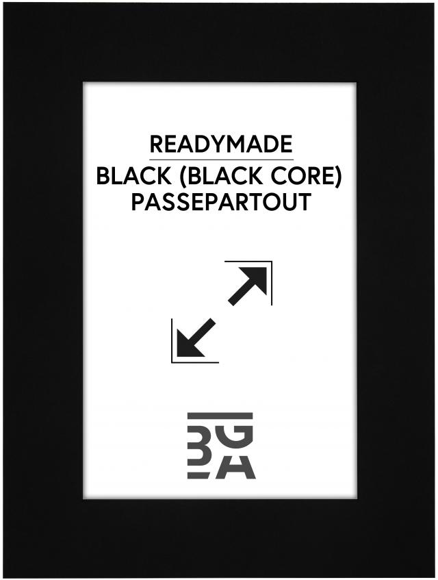 Passe-partout Noir (noyau noir) 18x24 cm (12x17)