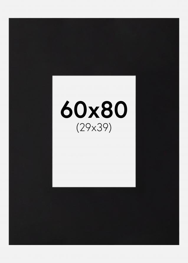 Passe-partout XXL Noir (noyau blanc) 60x80 cm (29x39)