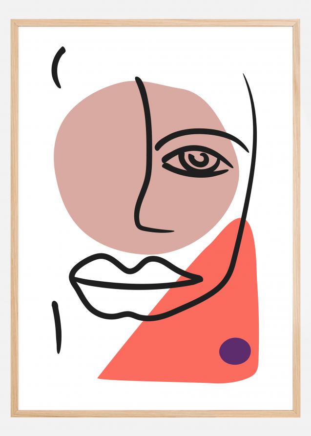 Abstract Face - Red II Poster