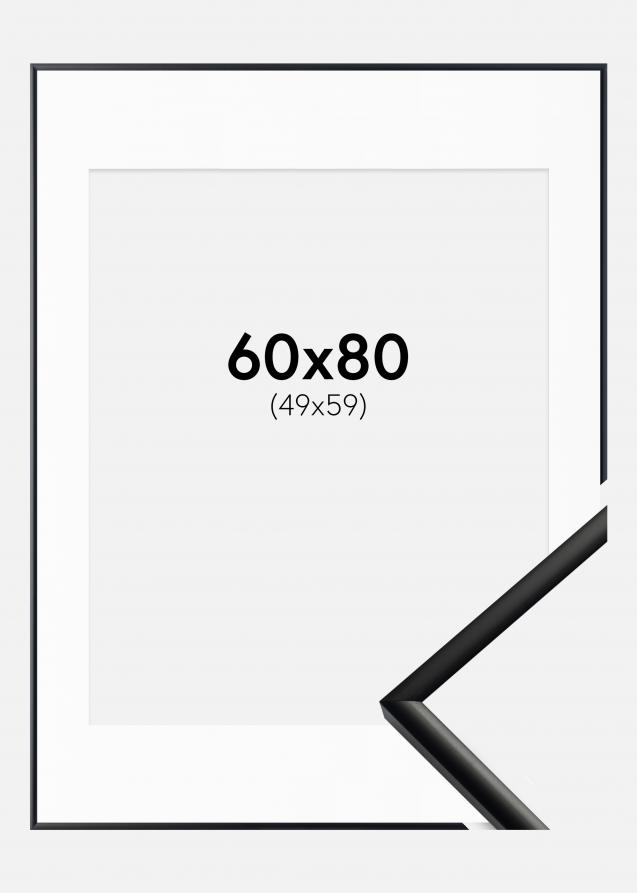 Cadre New Lifestyle Mat Noir 60x80 cm - Passe-partout Blanc 50x60 cm