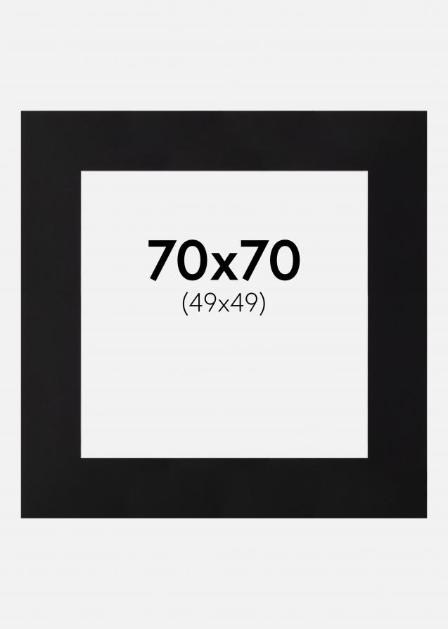Passe-partout XL Noir (noyau blanc) 70x70 cm (49x49)