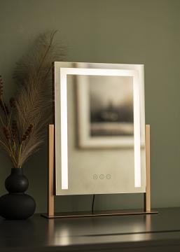 KAILA Miroir de maquillage Stand LED Or ros 30x41 cm