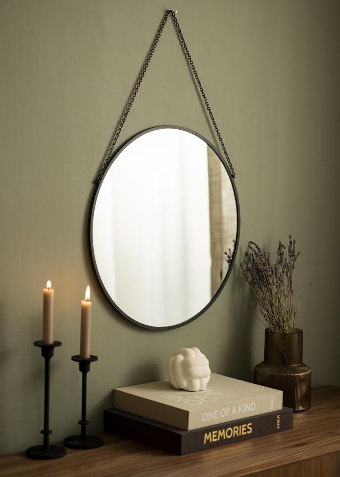 Miroir rond Modern Noir 51 cm 
