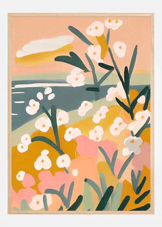 Flowers By The Sea Poster