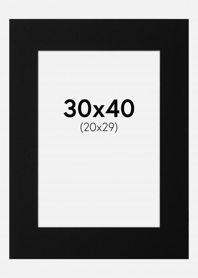 Passe-partout Noir Standard (noyau blanc) 30x40 cm (20x29)