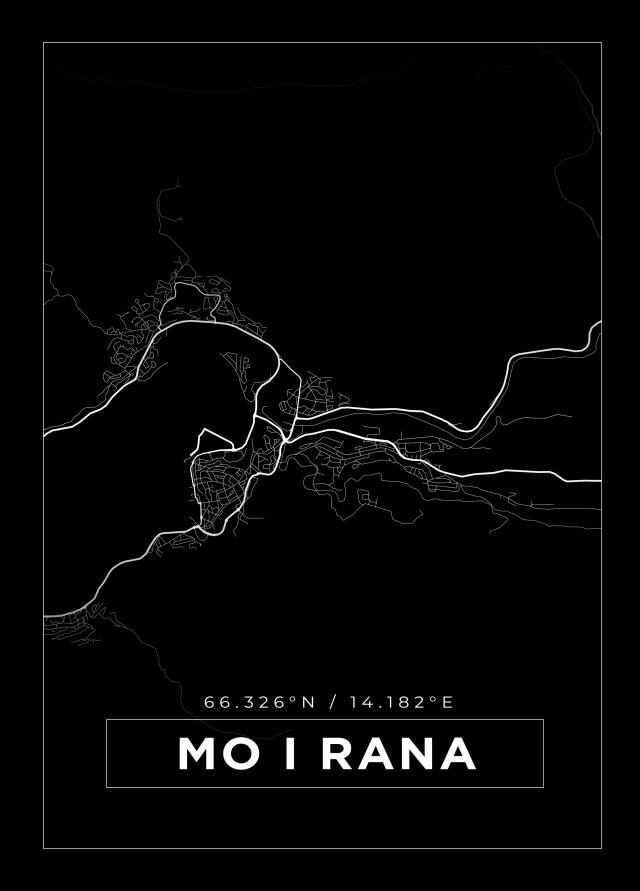Map - Mo I Rana - Black