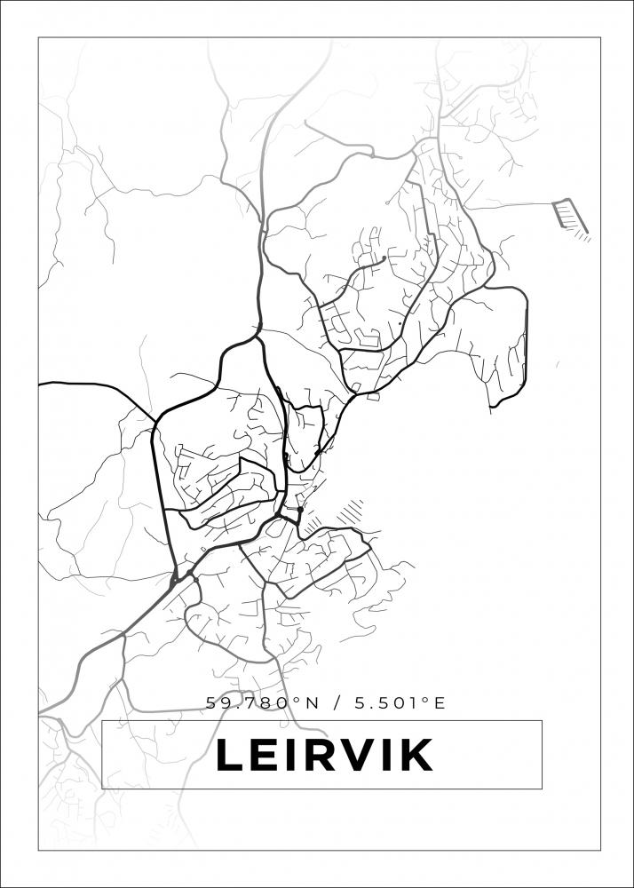 Map - Leirvik - White