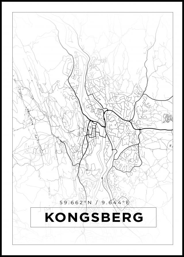 Map - Kongsberg - White