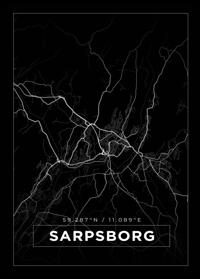 Map - Sarpsborg - Black
