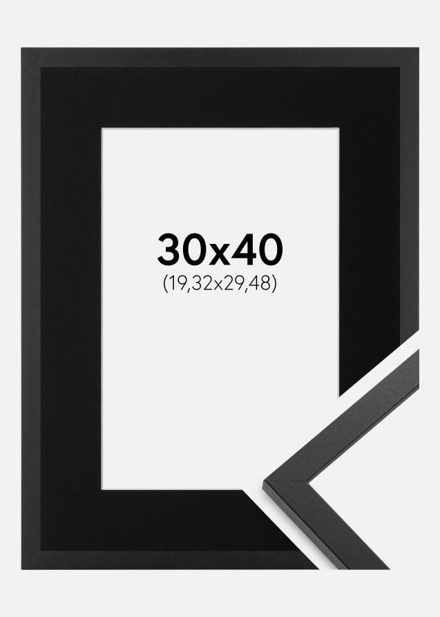 Cadre Trendy Noir 30x40 cm - Passe-partout Noir 8x12 pouces
