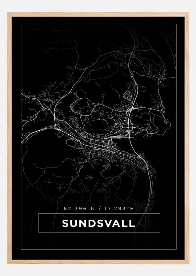 Map - Sundsvall - Black