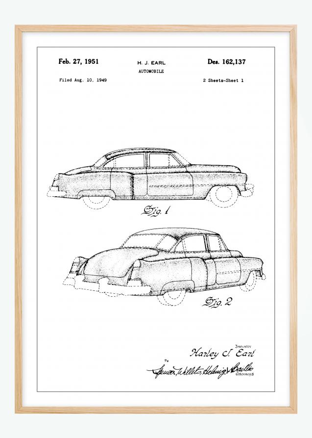 Dessin de brevet - Cadillac I - Poster