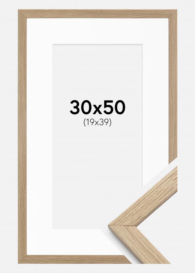 Cadre Stilren Chêne 30x50 cm - Passe-partout Blanc 20x40 cm