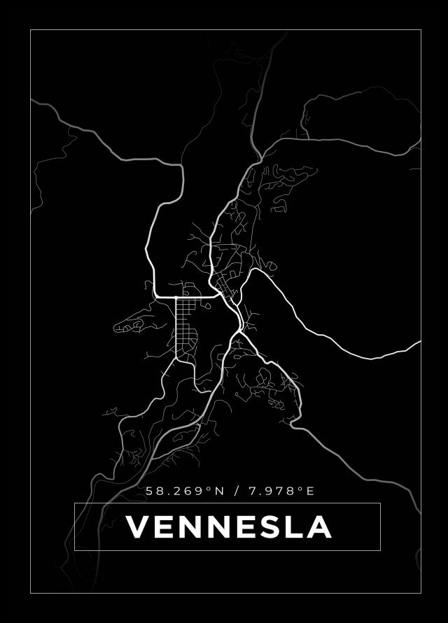 Map - Vennesla - Black