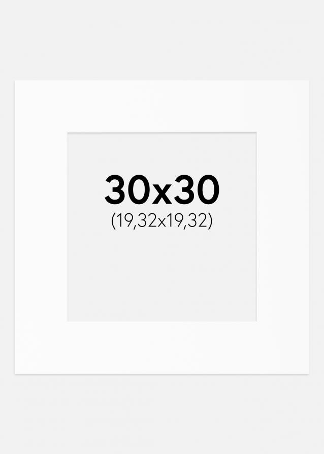 Passe-partout Blanc Standard (noyau blanc) 30x30 cm (19,32x19,32)