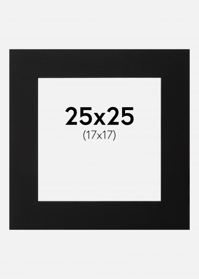 Passe-partout Noir (noyau noir) 25x25 cm (17x17)