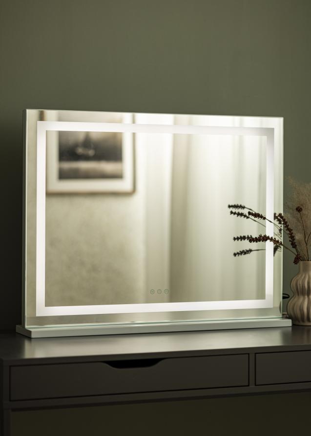 KAILA Miroir de maquillage Base Horisontal LED Blanc 80x60 cm