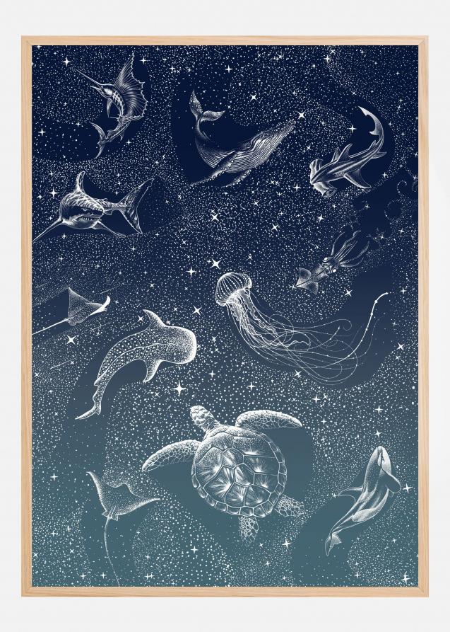 Cosmic Ocean Turquoise Grad Poster