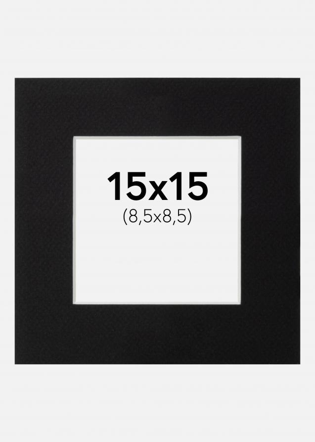 Passe-partout Noir Standard (noyau blanc) 15x15 cm (8,5x8,5)