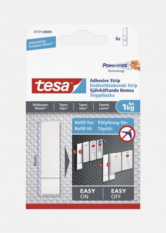 Recharge pour Tesa - Clous autocollants réglables pour tous murs - 6 pcs